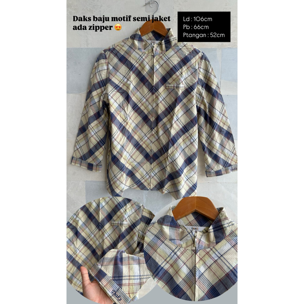 Baju motif Semi Jaket Daks zipper