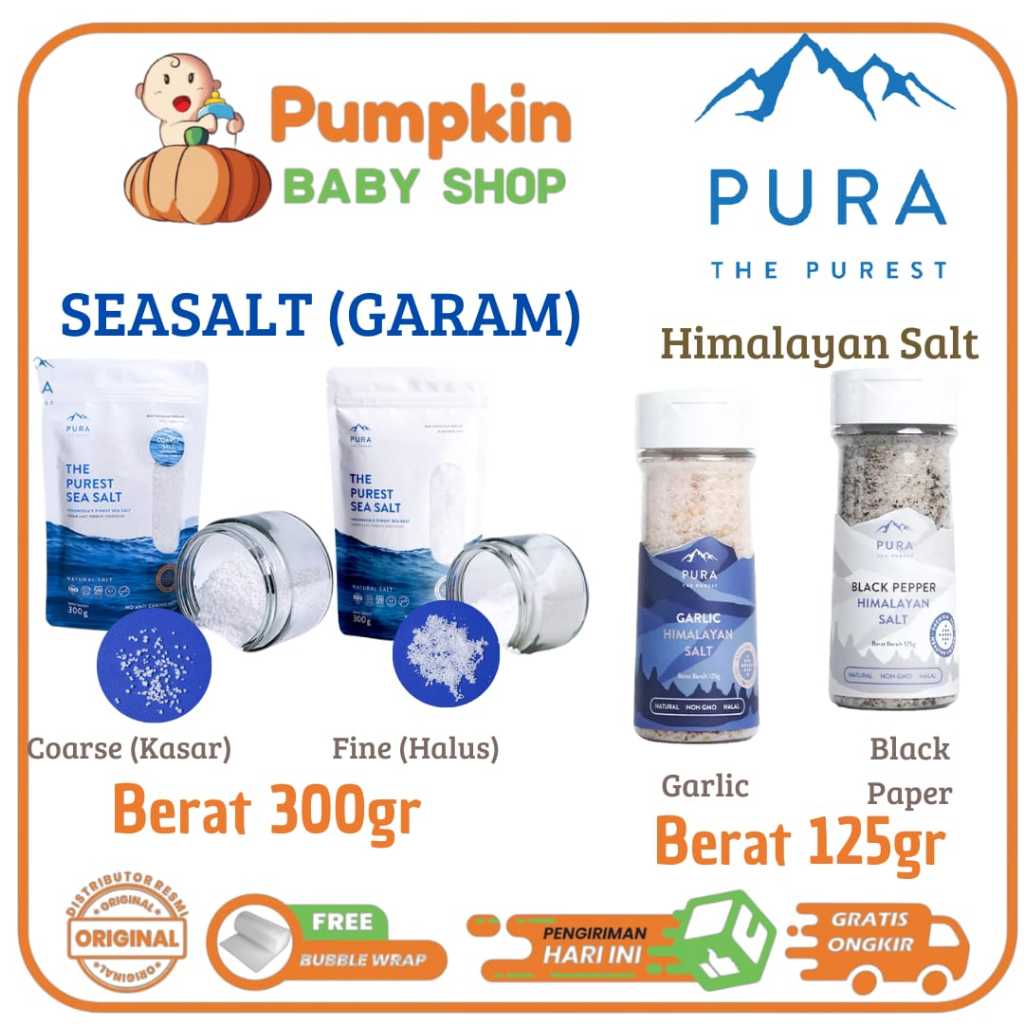 PURA SEA SALT / Pura Himalayan Salt /Pura garam halus dan Kasar