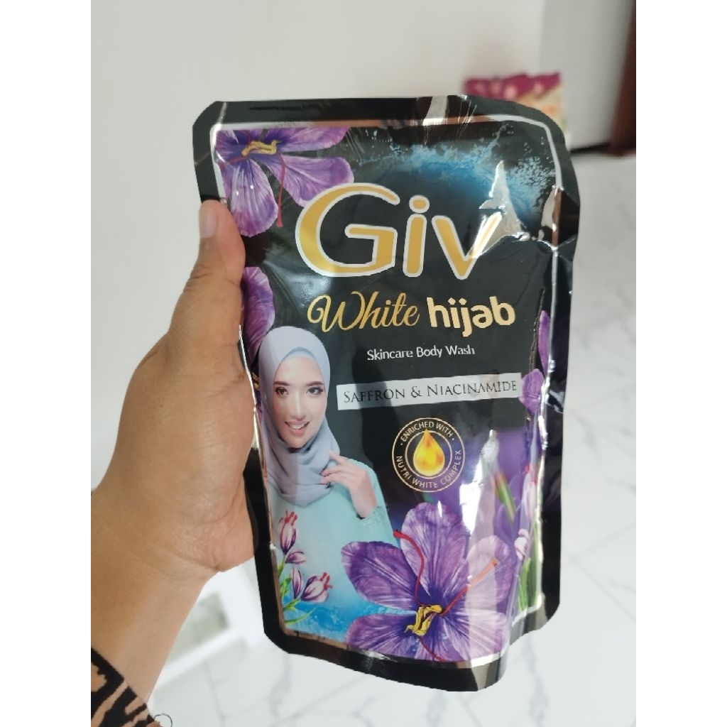 GiV white Hijab Sabun Mandi Cair Pouch