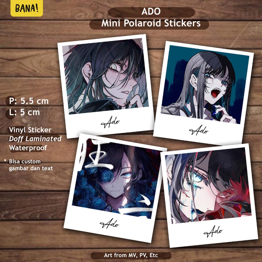 Stiker ADO  Stiker Anime Polaro Vinyl Premium BACA DESKRIPSI | BANA