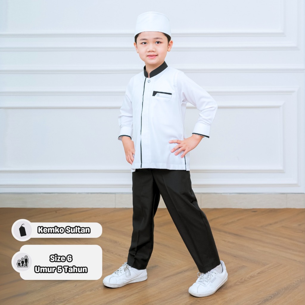 Set Baju Koko Anak Cowok SULTAN Laki Laki Lengan Panjang