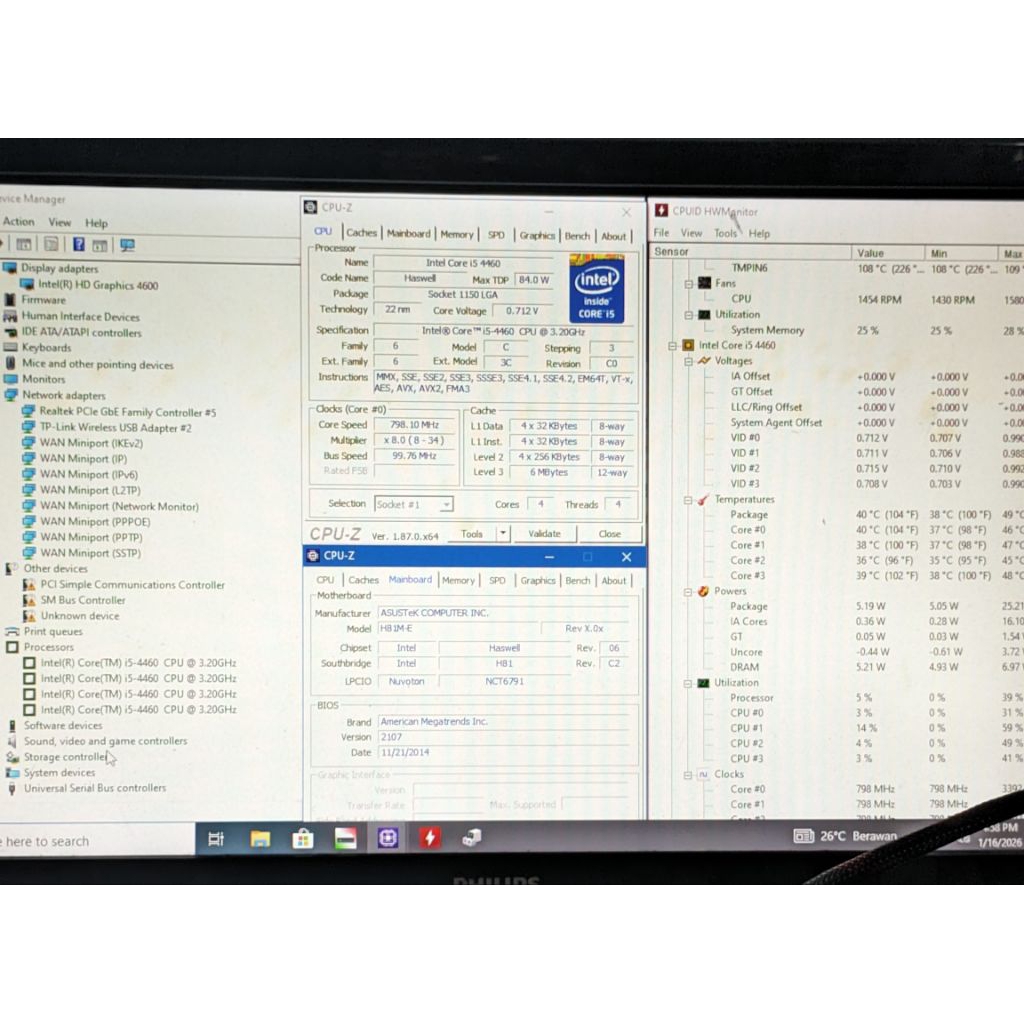 Asus H81 dan i5 4460
