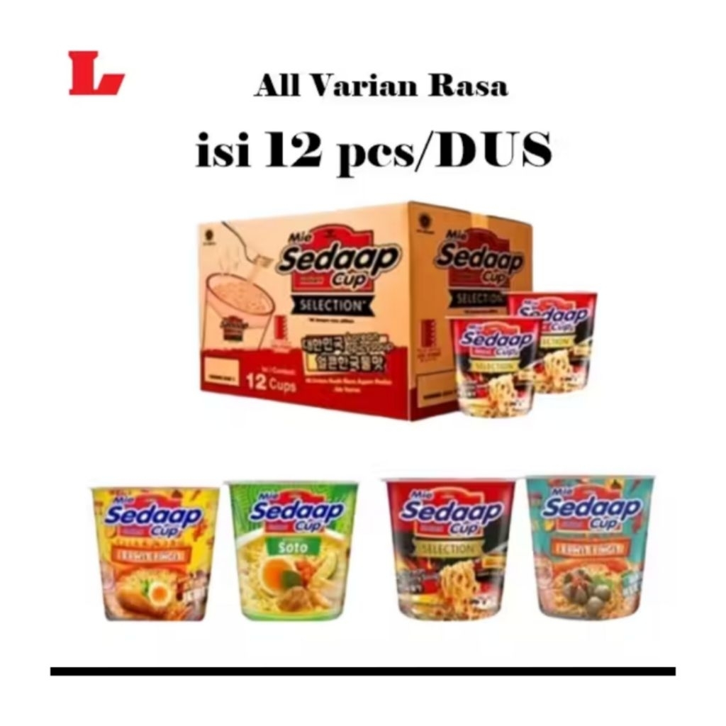 MIE SEDAAP CUP  1 dus isi 12pcsnn