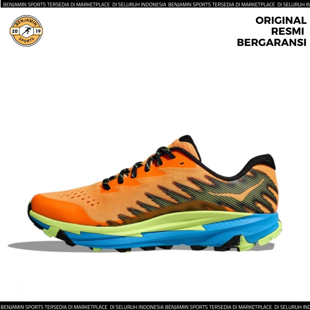 Sepatu trail pria Hoka torrent 3 solar / flare
