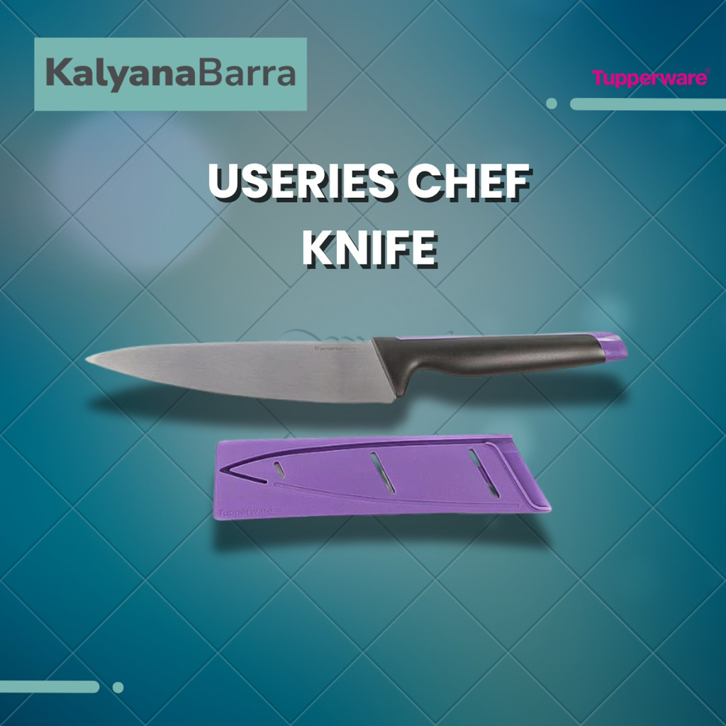 TUPPERWARE USeries Chef Knife Grape – Pisau Dapur Serbaguna Stainless Steel Jepang