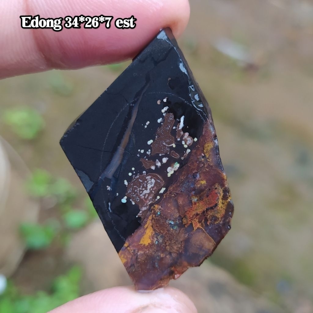 (BISA COD) Bahan Batu Akik Pancawarna Garut Edong Klasik