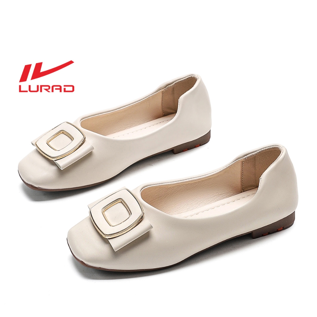 LURAD Sepatu Putih Cewek Kuliah Kerja Kantor Modis New Arrival Sepatu Wanita Liburan Slide WL2515