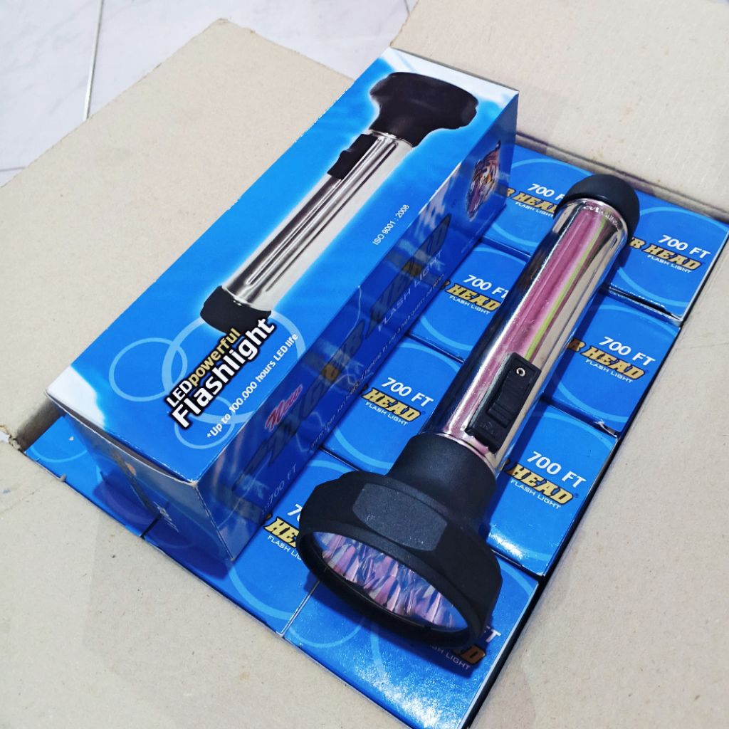 Senter Tangan Murah TIGER HEAD 700ft LED / Flash Light Jadul Terang Awet Tahan Lama