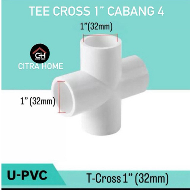 Tee Cross 1” Cabang 4 U-PVC