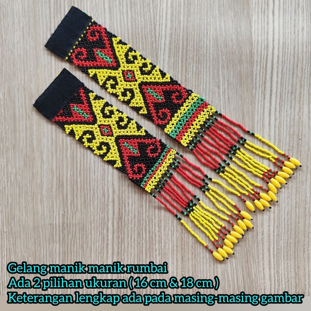 Gelang manik dayak rumbai / Gelang Dayak / gelang nari / gelang Dayak Kalimantan / gelang dayak born