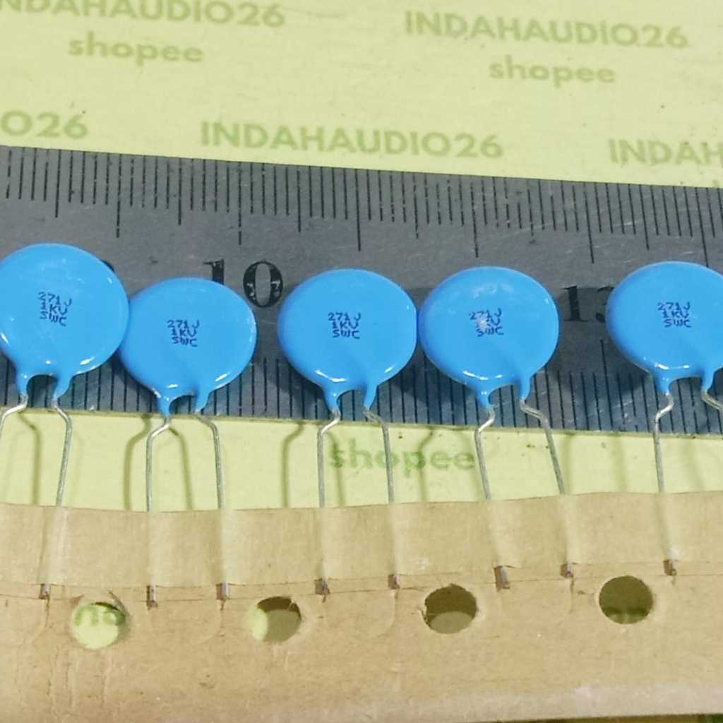 10PCS  renceng 271J  1KV  SWC 5mm 271  1kv 5mm kapasitor keramik biru 270p 270pf 1000v ceramic capac