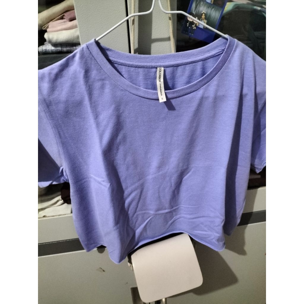 KAOS CROP TOP POLOS COLORBOX (PRELOVED)