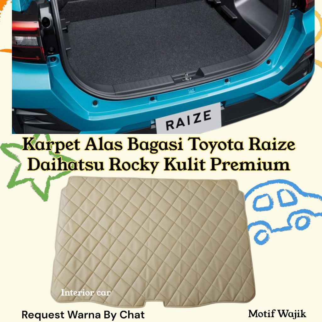 Karpet Kulit Premium Alas Bagasi Toyota Raize Daihatsu Rocky Alas Pelindung Bagasi Aksesoris Interio