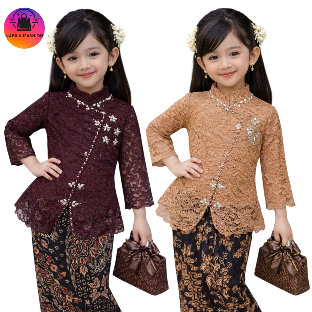 Kebaya Janggan Anak Kebaya Brokat Payet Anak Atasan Brokat Modern