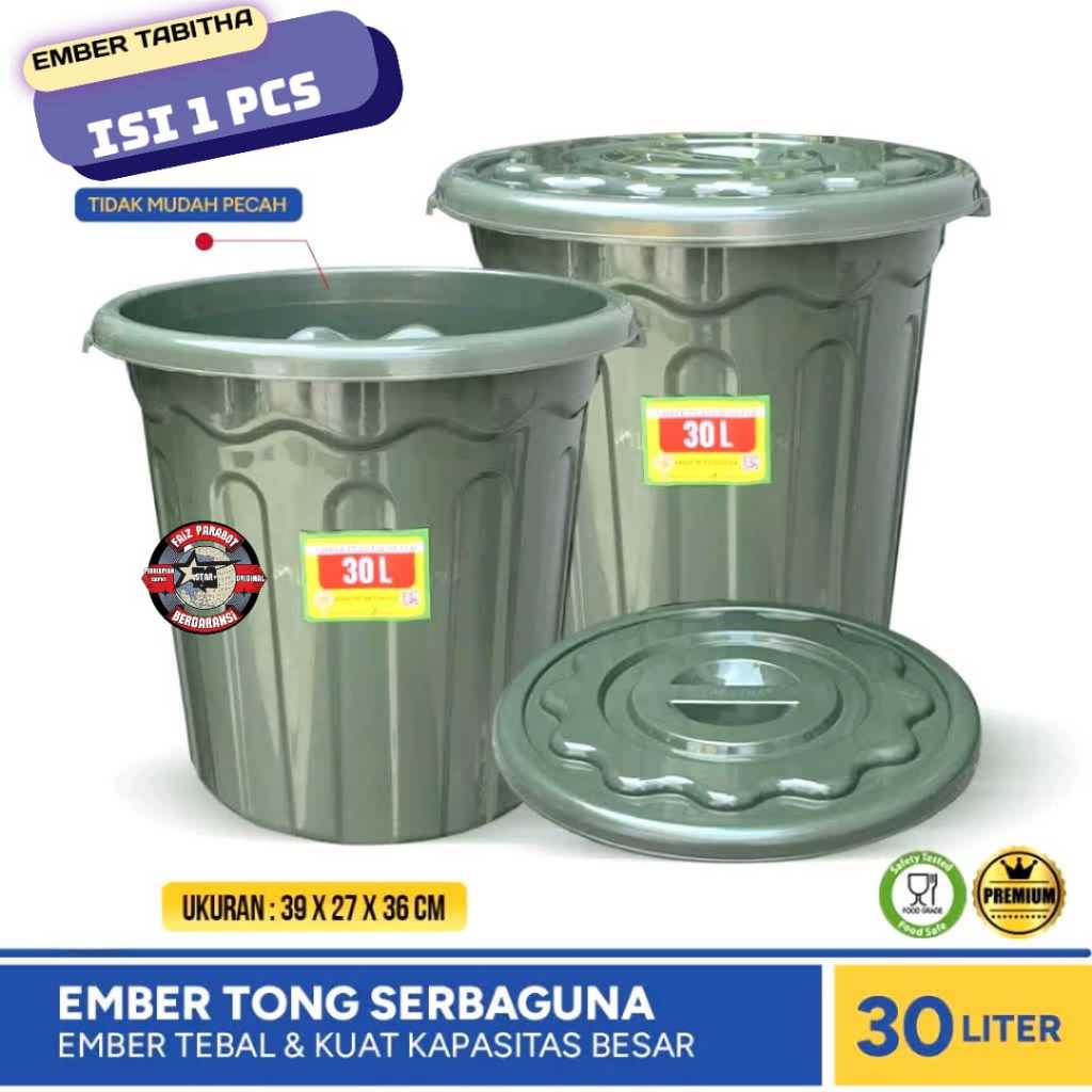 EMBER AIR PLASTIK 30 LITER TABITHA Ember Dengan Tutup 30 Liter