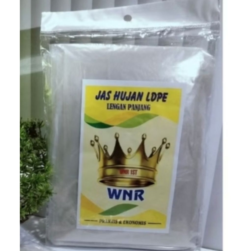 jas hujan plastik putih transparan LDPE Ponco 1ikat isi 12 pcs