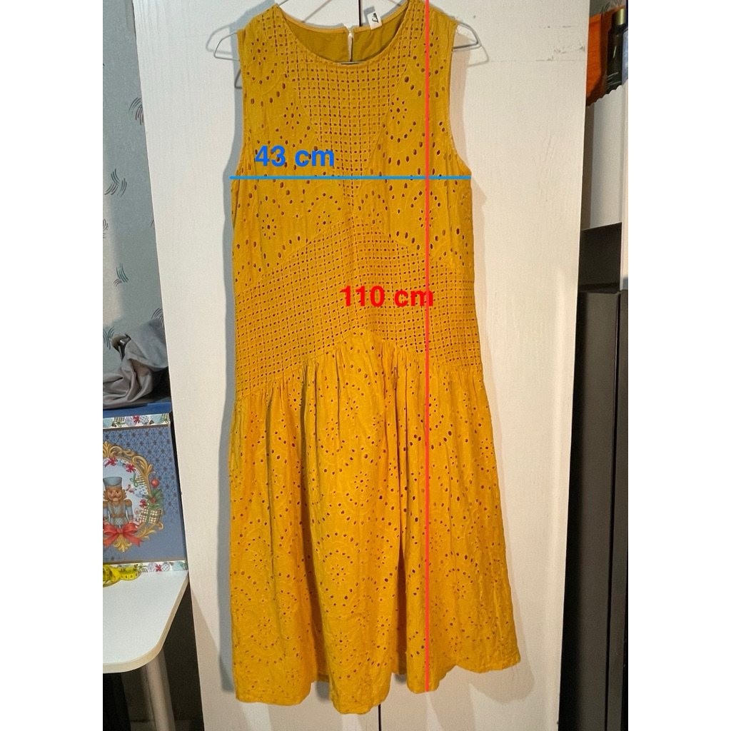 midi dress kuning brokat