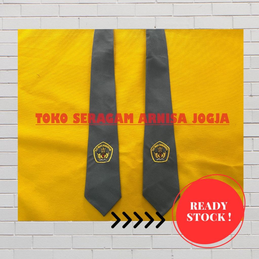 [MURAH] Dasi SMA Tutwuri Kuning Bordir / Dasi SMA Instan / Dasi SMA Perekat