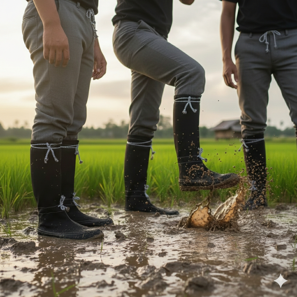 Sepatu Petani Sawah Anti Keong dan Benda Tajam, Nyaman Dipakai Anti Capek Sepatu Sawah Bahan Kain ya