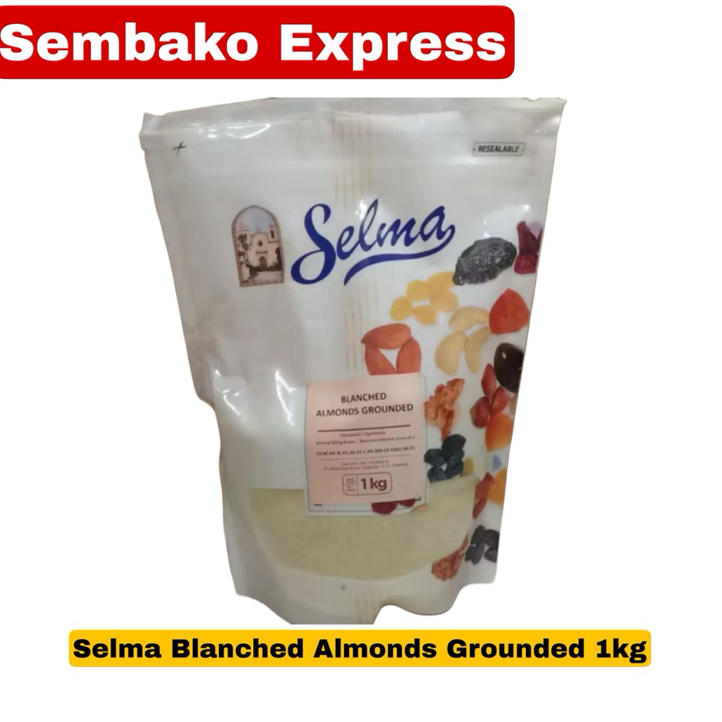 Selma Blanched Almonds Grounded 1kg | Tepung Almond Kupas Halus Premium | Bahan Kue & Bakery | Semba
