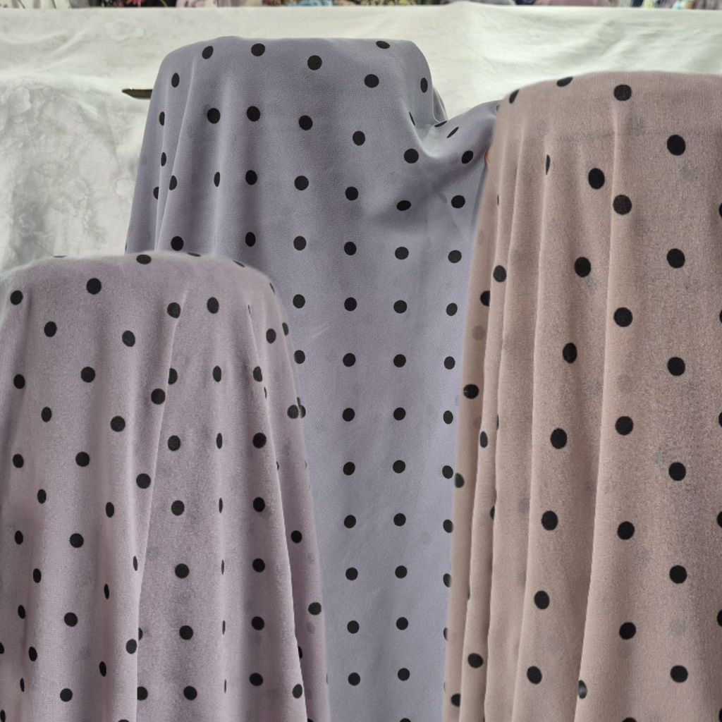 kain ceruty zara polkadot - sifon zara polkadot- babydoll polkadot || harganya tertera 0, 5m