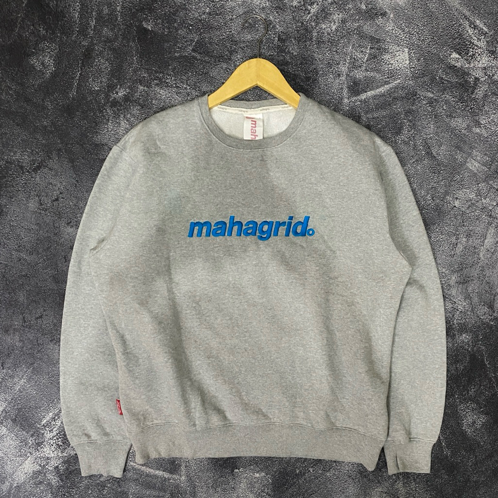 CREWNECK MAHAGRID SCRIPT LOGO BORDIR SECOND ORIGINAL
