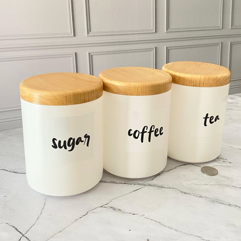 Set Toples 1000ml 3 pcs PLASTIK toples bumbu toples teh gula kopi estetik BAHAN PLASTIK