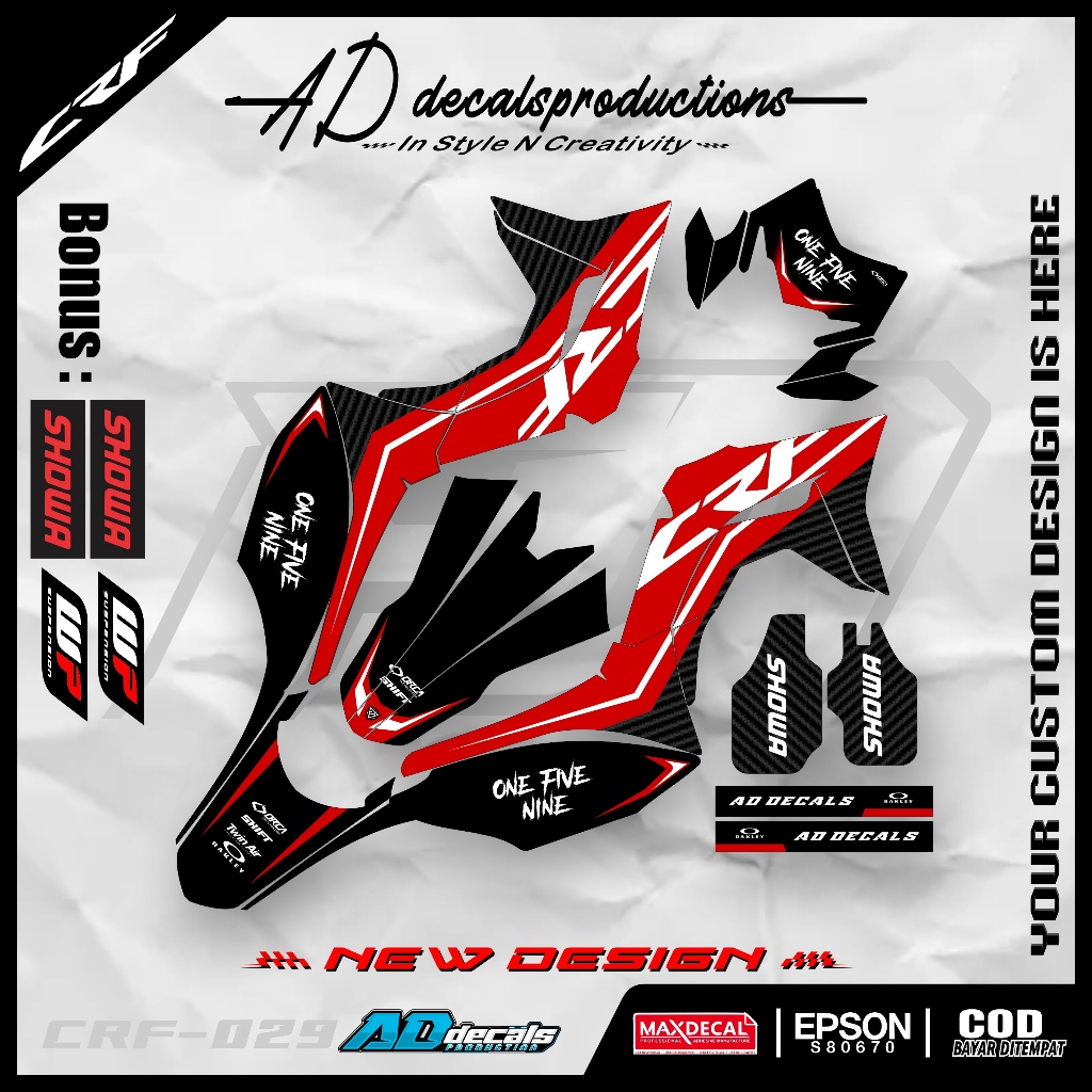 Decal CRF 150L Fullbody Stiker Motor Bahan Maxdecal bebas custom ad decals-027