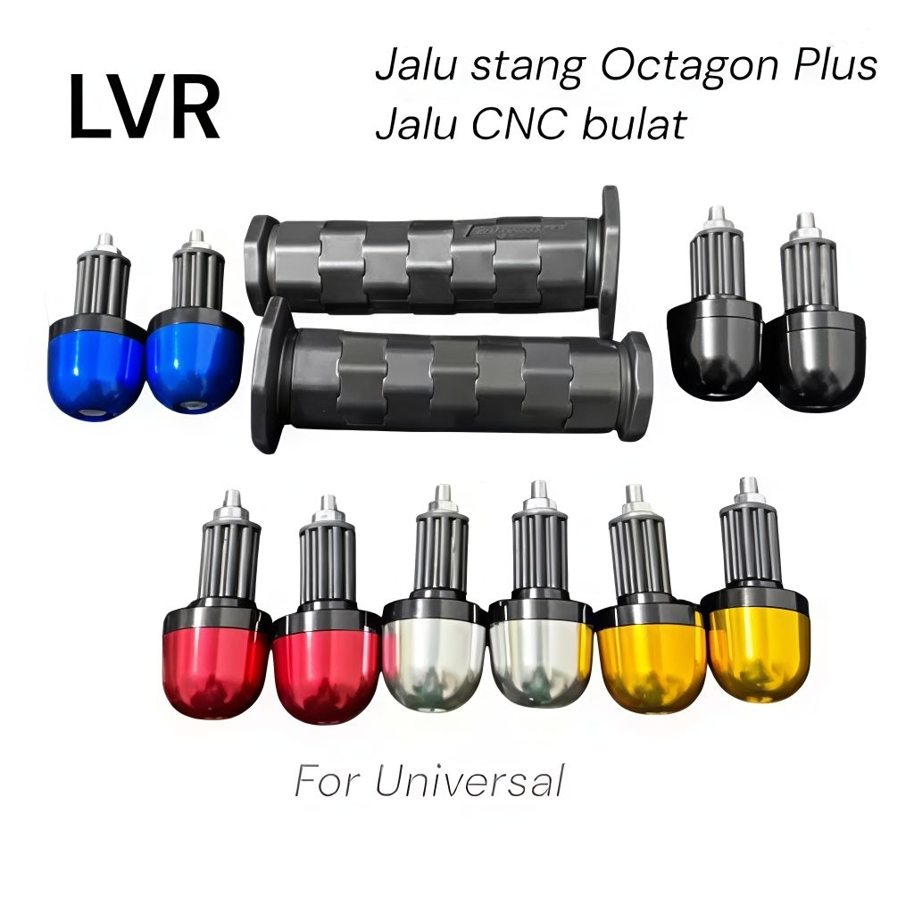 Handgrip Domino Octagon Original Grip Motor + Jalu Stang Bulat Universal Vario Beat Scoopy Nmax PCX