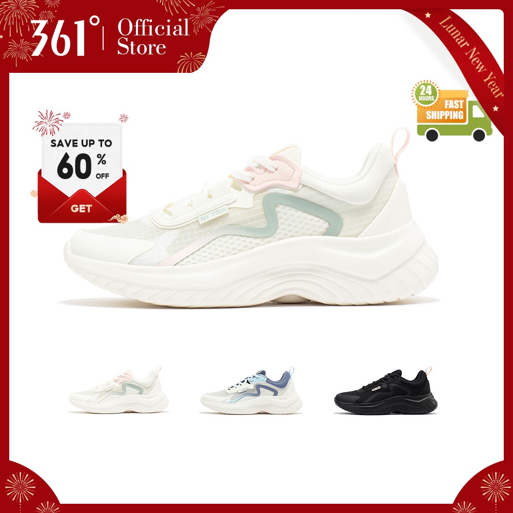 361 Degrees Soft Step 1.0 SE Sepatu Olahraga Lari Wanita untuk Komuter serta Outdoor yang Ringan Ber
