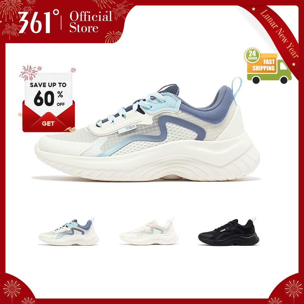 361 Degrees Soft Step 1.0 SE Sepatu Olahraga Lari Wanita untuk Komuter serta Outdoor yang Ringan Ber