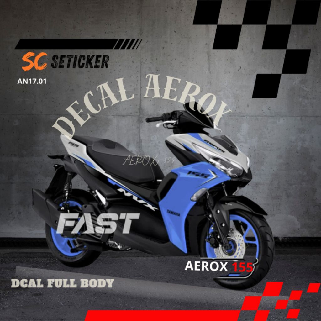 ERBARU Decal Sticker Aerox New NVX Simple Variasi Fullbody All New Aerox 155 Connected - Dekal Stike