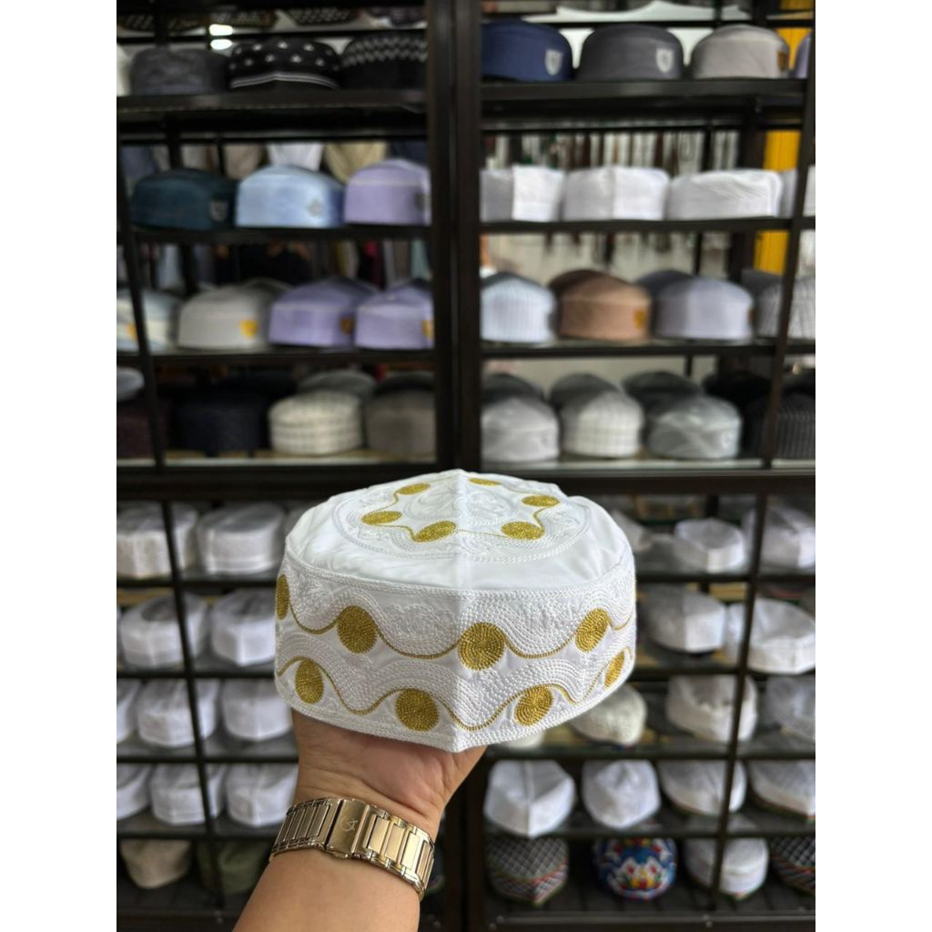Kopiah Madinah Import Motif Boba Tinggi 6cm