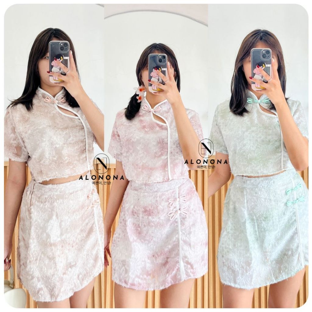 MEI XIN ONE SET PAKAIAN WANITA BAJU IMLEK CNY QIPAO CHEONGSAM SHANGHAI