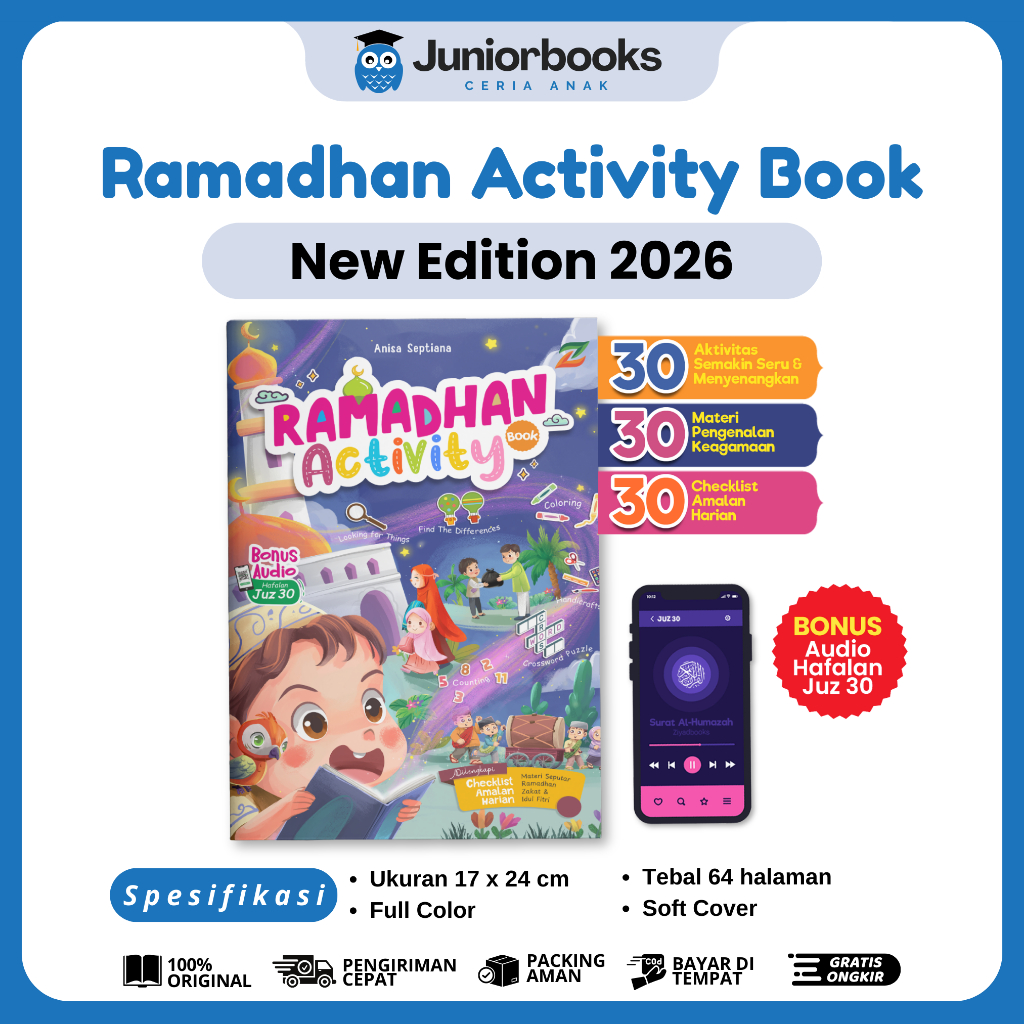 Buku Ramadhan Activity 2026 - Buku Kegiatan Ramadhan untuk Anak TK SD - Buku Aktivitas Ramadan