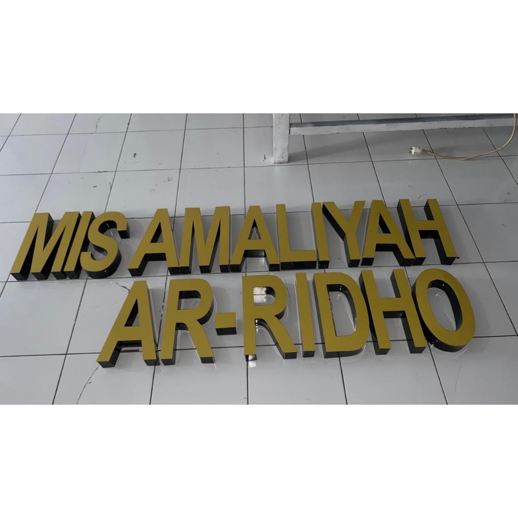 Huruf timbul akrilik non lampu 16 huruf