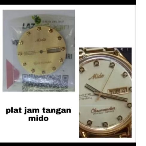 plat jam tangan Mido Original