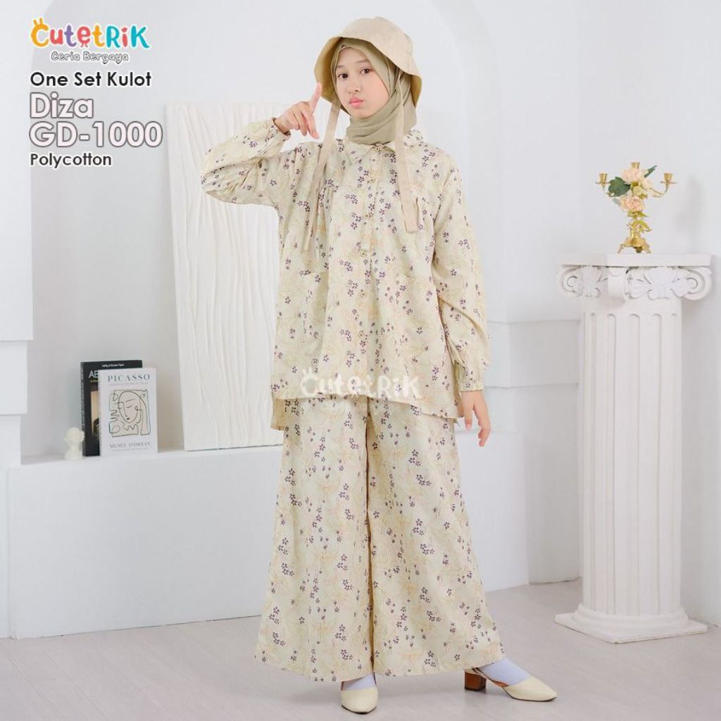 ONESET CELANA KULOT + ATASAN ANAK (8-14 TAHUN) PEREMPUAN SETELAN KULOT DIZA CEWEK MUSLIM CUTETRIK TE