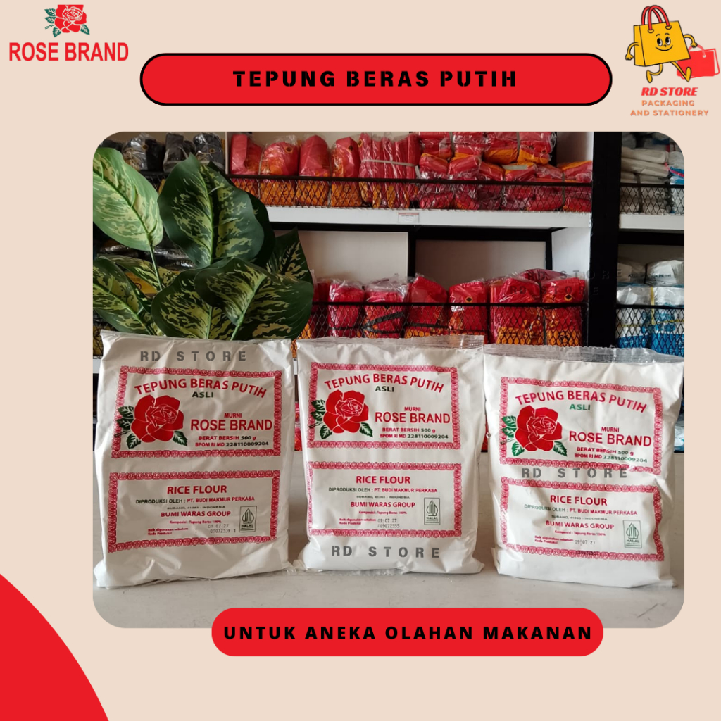 TEPUNG BERAS PUTIH ROSE BRAND 500GRAM TEPUNG BERAS PUTIH TEPUNG BERAS ROSE BRAND 500 GR