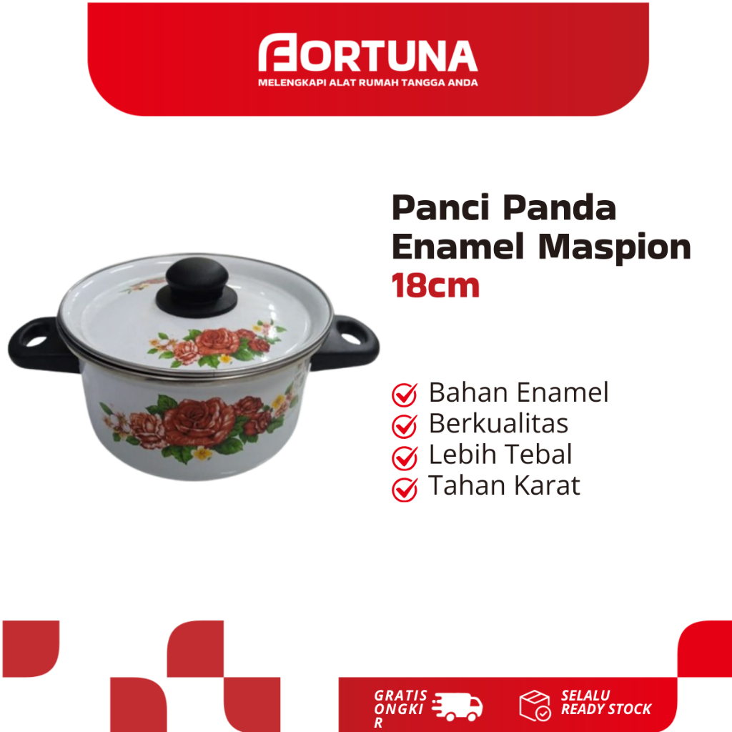 Panci Panda Maspion 18 / Panci Enamel Maspion 18cm