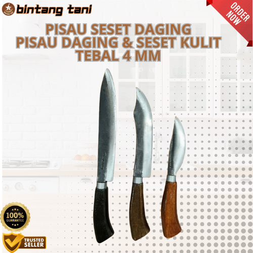 [Bintang Tani] - Pisau Seset Daging PER Asli Tebal 4mm / Pisau Daging / Pisau Seset Kulit