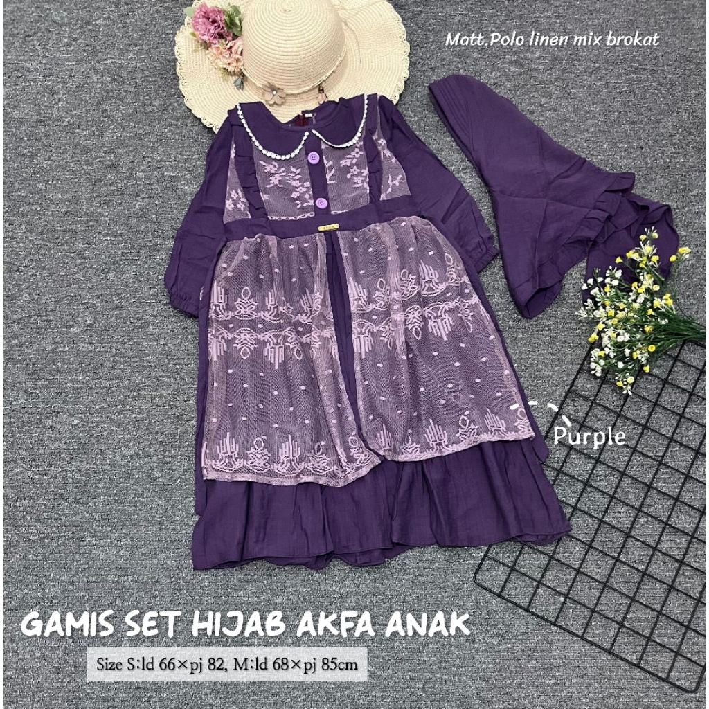 Gamis Set Hijab Anak Akfa