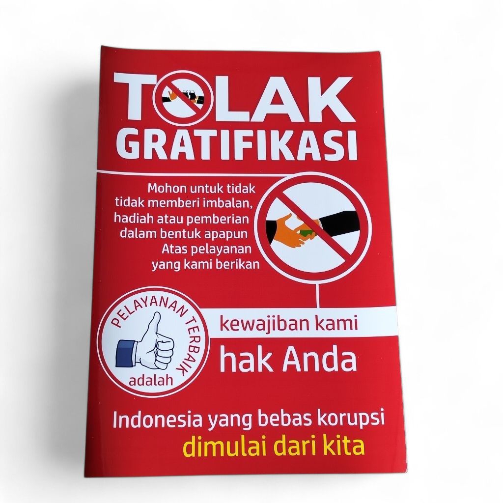 Poster Tolak Gratifikasi | Bebas Dari Korupsi & Tolak Terima Suap untuk Sekolah, Kantor & Lingkungan