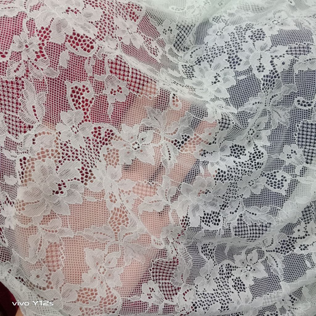 Kain Brokat Chantily / Harga / 0.5 m / Kain Brokat Chantily Meteran / Bahan Brokat Chantily / Bahan 