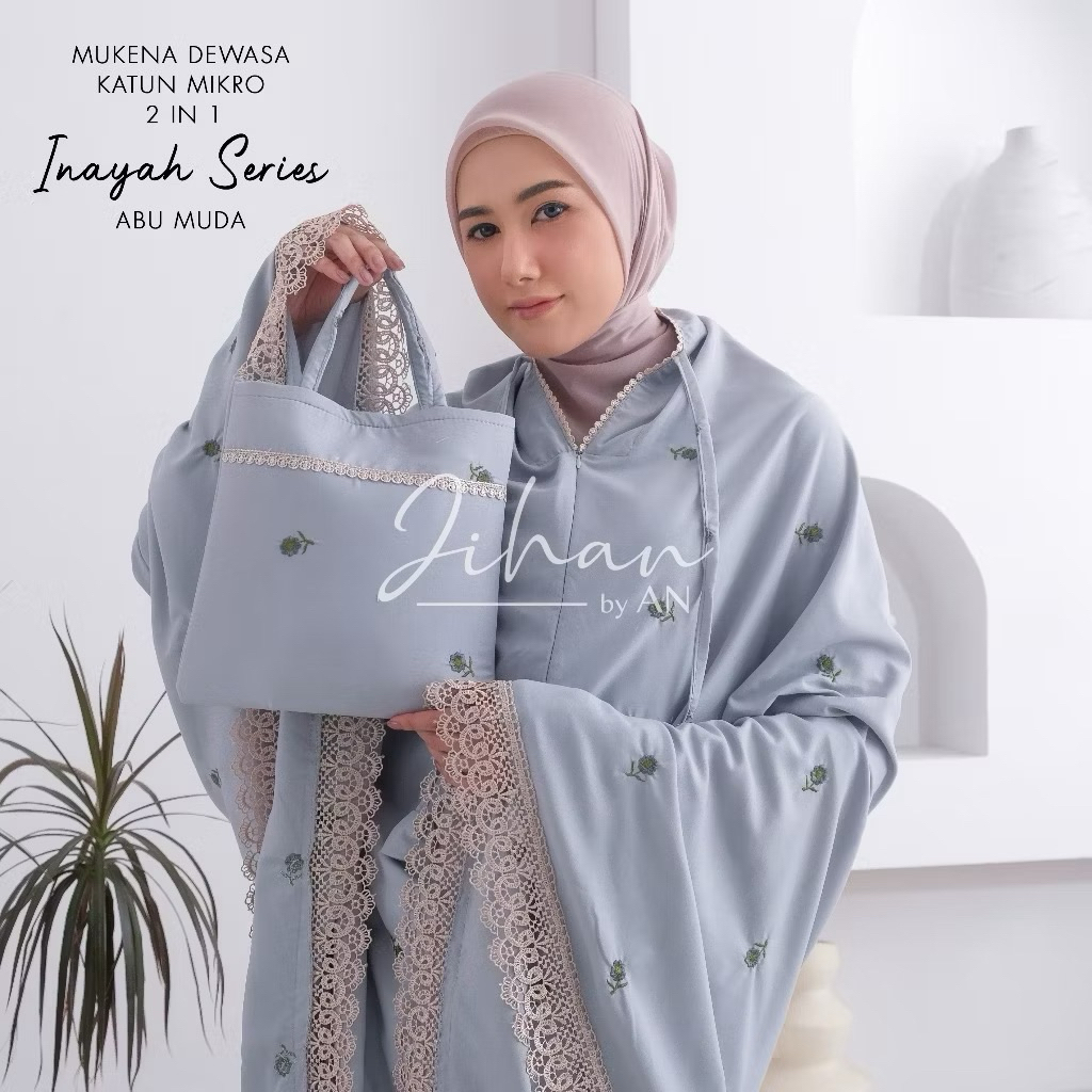 JihanCollection - Mukena Dewasa 2in1 Bordir Inayah jumbo