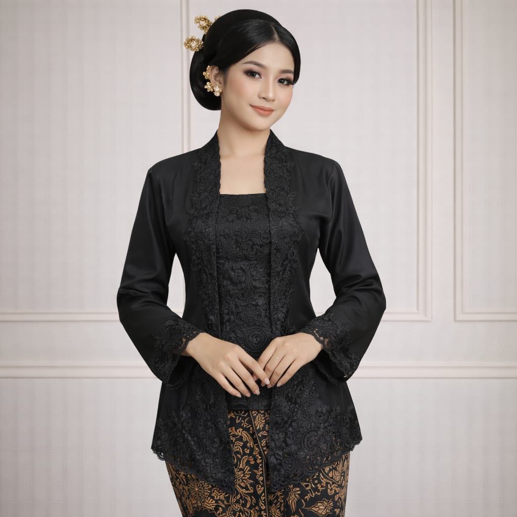 Kebaya Kutu Baru Bordir Hitam Yuri 766