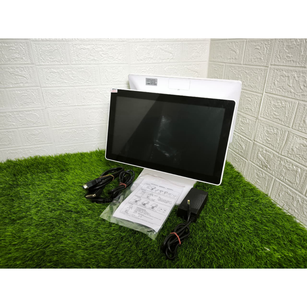 PC Kasir Zonerich Touch POS Terminal ZQ-T8350 Dual Layar 15inch Intel Celeron J1900 OS Windows
