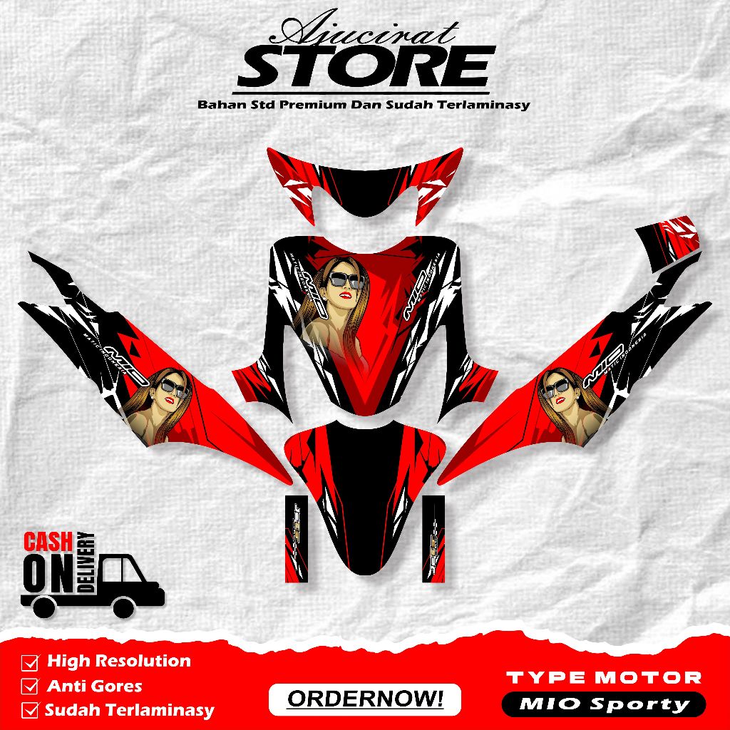 Decal Stiker Mio SPorty Full Blok - Striping Stiker Mio sporty - Decal yamaha mio Sporty