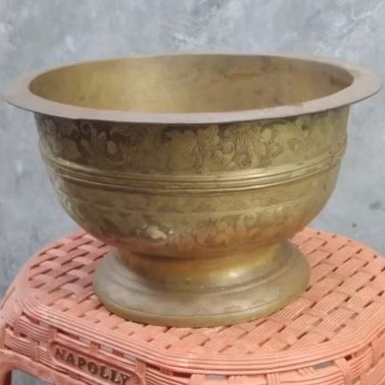 Bokor Kuningan tebal ukiran jadul