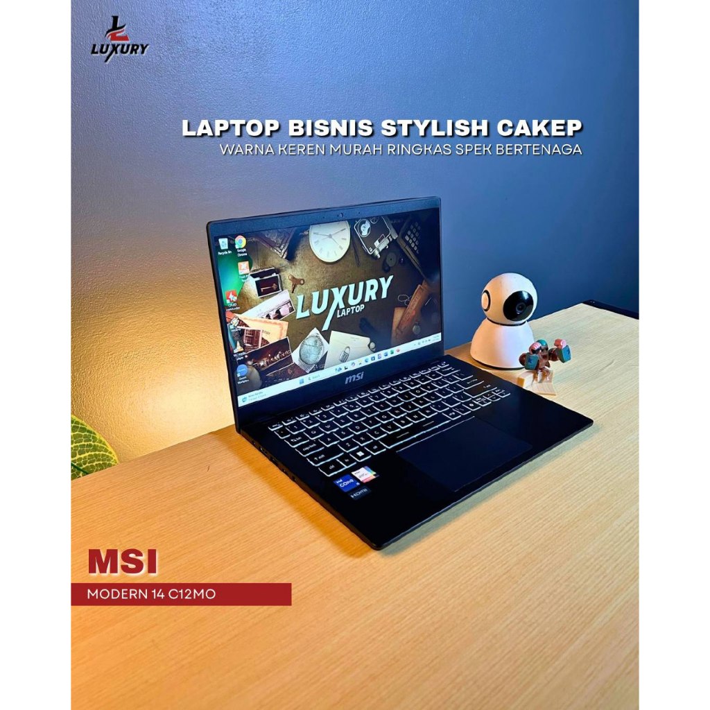 LAPTOP MSI MODERN 14 C12MO SLIM CORE I5 GEN 12 RAM LDDR4 3200MHZ SSD BACKLIGHT GARANSI RESMI SECOND